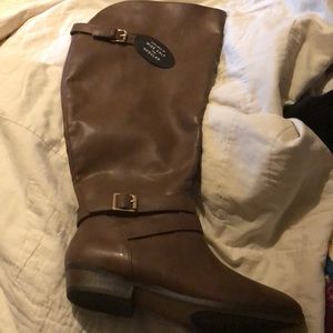 Material Girl cognac wide calf boot - brand new